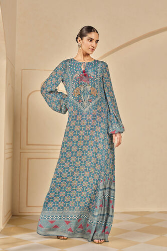 Laraine Printed Kaftan - Blue, Blue, image 1